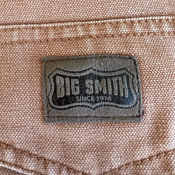 Big Smith Carpenter Work Shorts Camel Brown Duck Canvas Size 44x9.5-measured - Picture 12 of 12